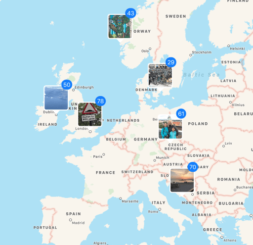 Map London to Budapest