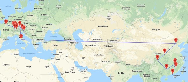 Gallery thumbnail of Paris through Hong Kong map